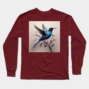 Blue Bird of Paradise Long Sleeve T-Shirt